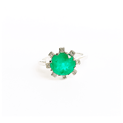 ANEL EDINBURGH ESMERALDA E DIAMANTES QUADRADOS