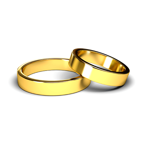 PAR DE ALIANÇA QUADRADA EM OURO AMARELO - 3MM