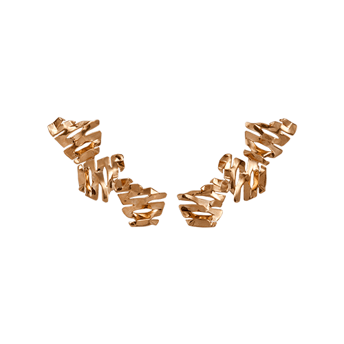 Ear Cuff Honeycomb em Ouro Rosa