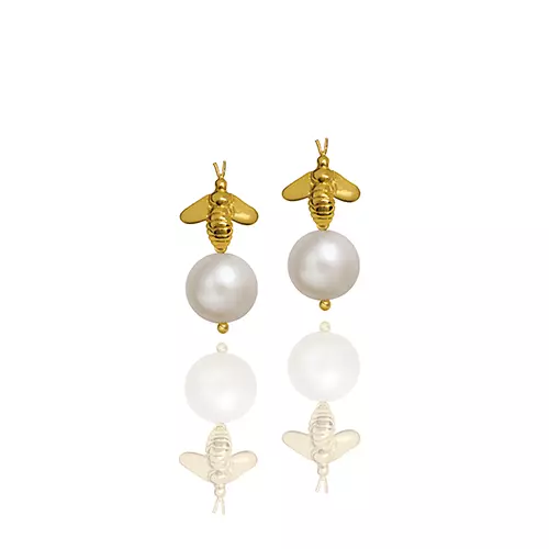 Brinco Bee com Aplique de Pérolas Carla Buaiz Joias