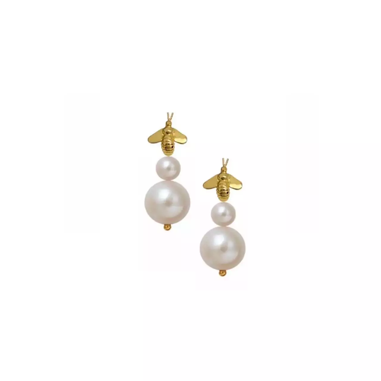 Brinco Little Bees com Aplique 2 Pérolas