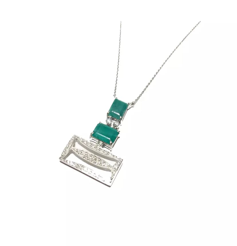 Colar Esmeraldas Greek Line