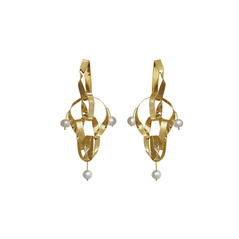BRINCO MOVEMENT COM PÉROLA BRANCA EM OURO AMARELO