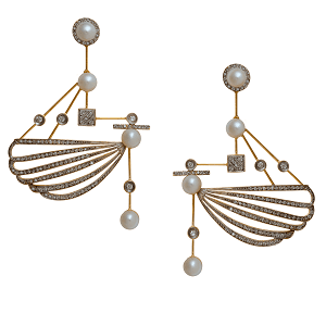 BRINCO BALANÇO MARIA COM PÉROLAS E DIAMANTES