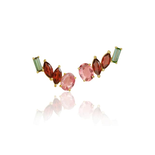 EAR CUFF GARDEN TURMALINAS E GRANADAS
