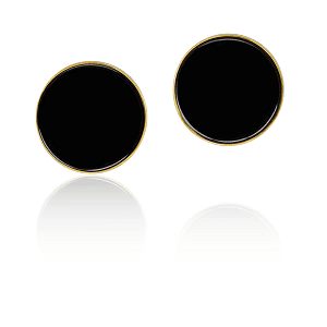 APLIQUE EM OURO AMARELO 18K, COM ÔNIX.
