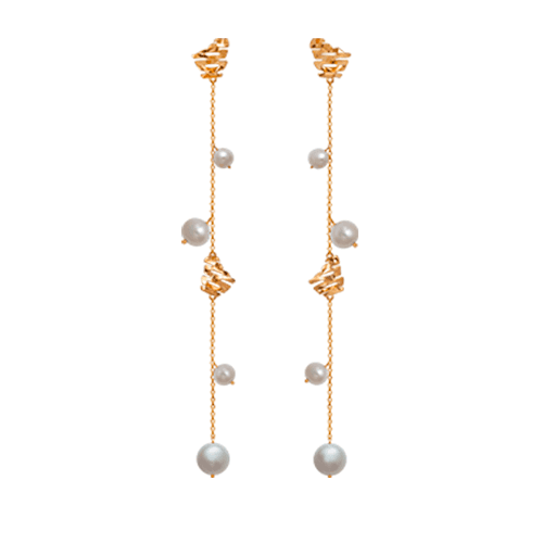 Brinco Colmeia Longo Honeycomb - Ouro Rosa