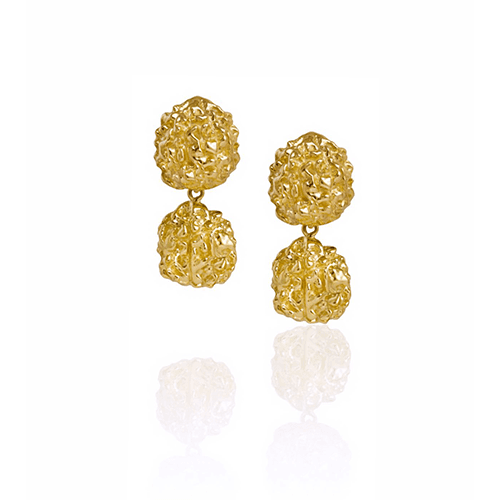 BRINCO RUDRAKSHA EM OURO AMARELO DE SEMENTES EM OURO 18K