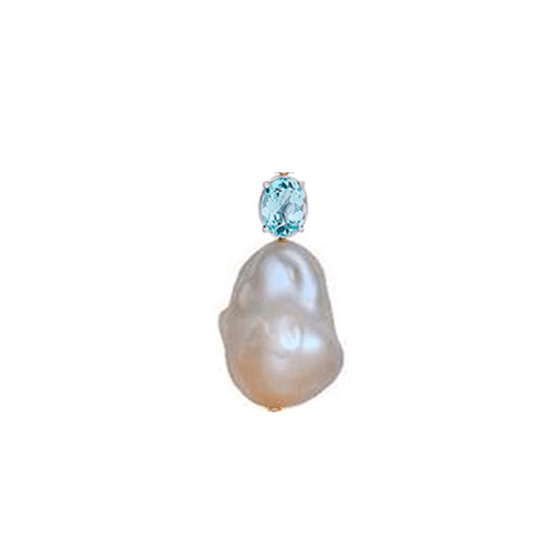 Pingente Drop Singular em Ouro Branco com Topázio Sky