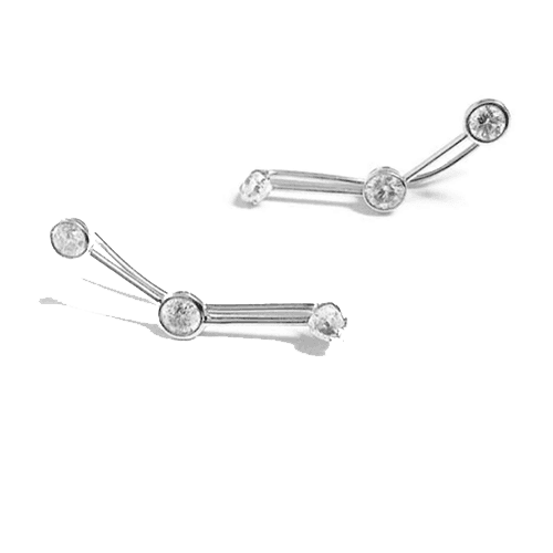 EAR CUFF COM BRILHANTE E GOTAS DE DIAMANTE