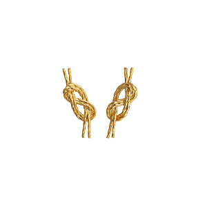 BRINCO NÓ DUPLO PEQUENO OURO  AMARELO 18K.