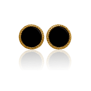 BRINCO ROPE EM OURO AMARELO 18K, COM ÔNIX.