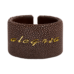BRACELETE ALEGRIA EM GALUCHAT E OURO AMARELO 18K.