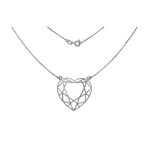 Colar Heart Ouro Branco