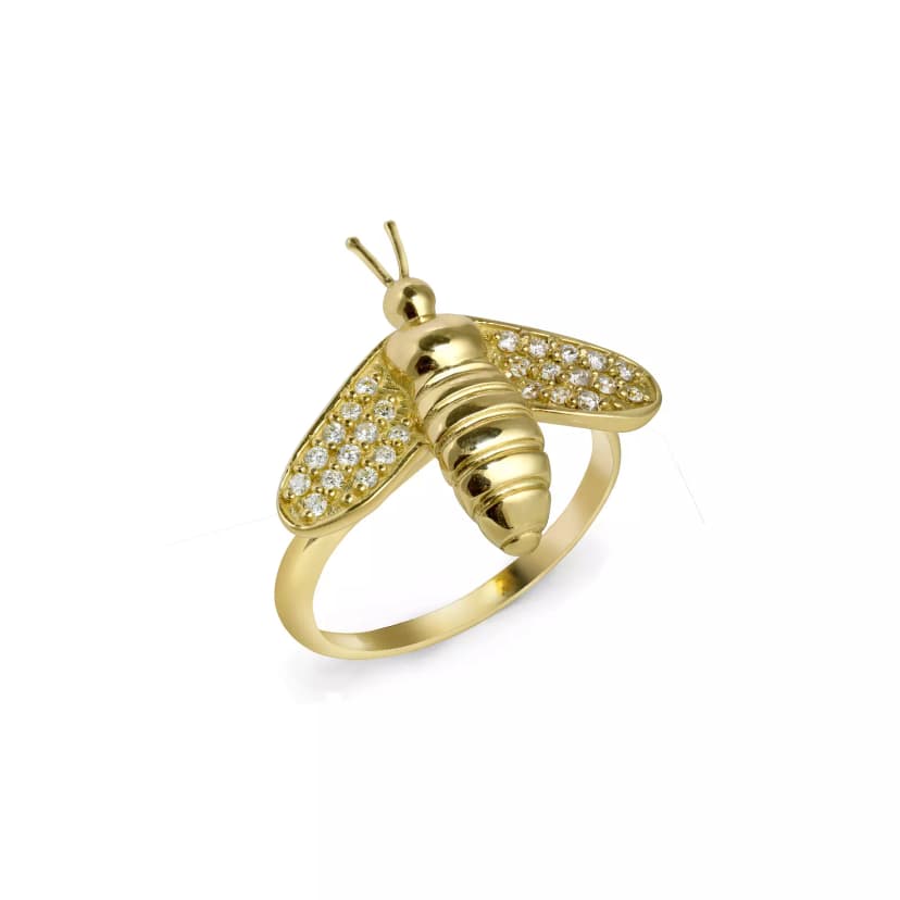 ANEL QUEEN BEE EM OURO AMARELO 18K COM DIAMANTES