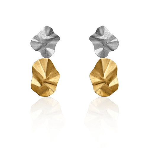 BRINCO SENSITIVE EM OURO BRANCO COM APLIQUE INSÓLITO EM OURO AMARELO