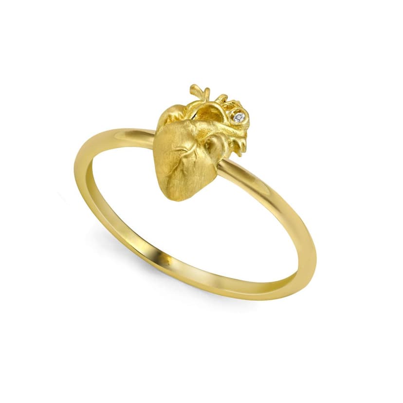 ANEL CORAçãO ORGâNICO PEQUENO EM OURO AMARELO 18K - PULSAR