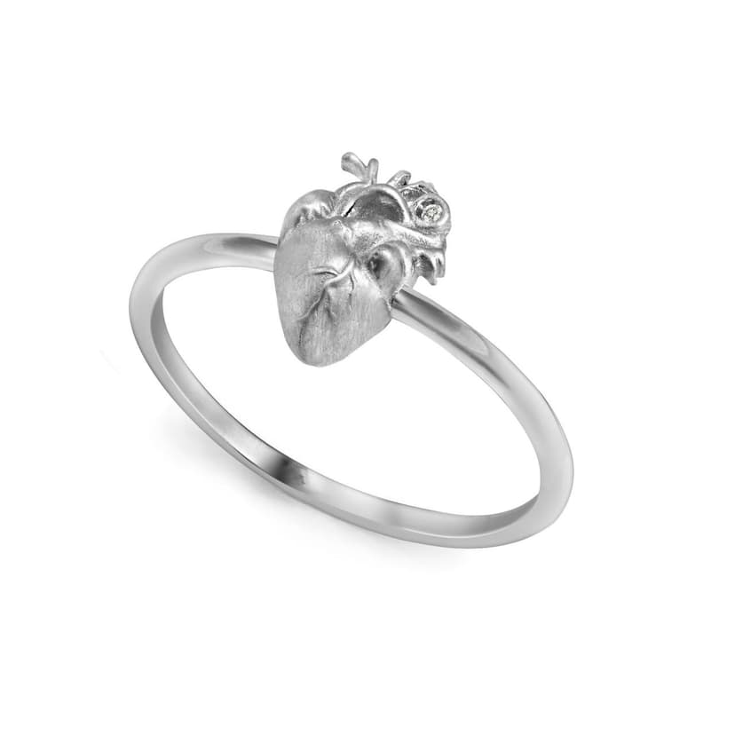 ANEL CORAçãO ORGâNICO PEQUENO EM OURO BRANCO 18K - PULSAR