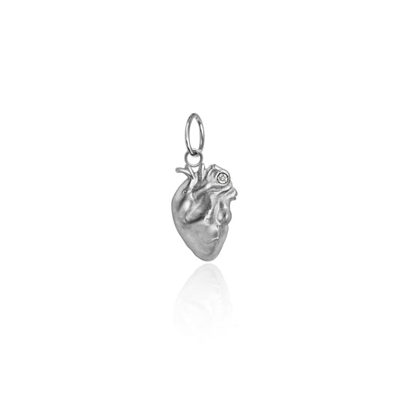 PINGENTE CORAçãO ORGâNICO PEQUENO EM OURO BRANCO 18K - PULSAR