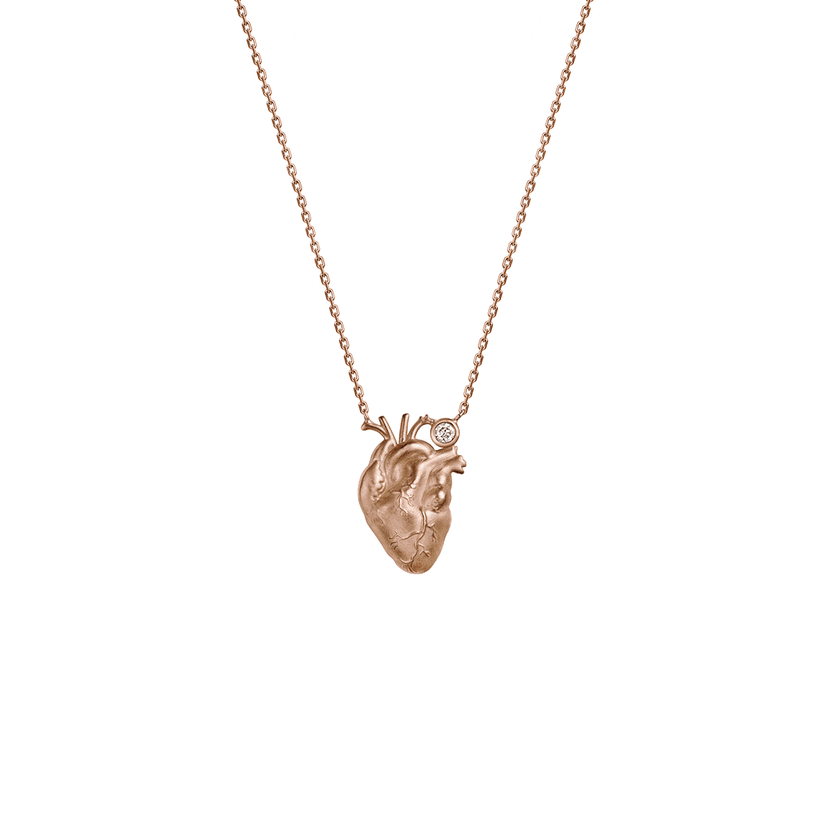 COLAR CORAçãO ORGâNICO PEQUENO EM OURO ROSé 18K - PULSAR