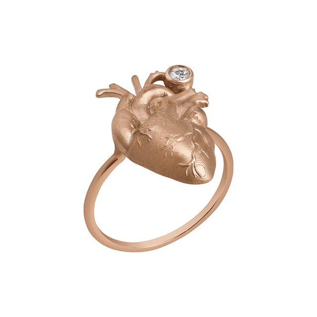 ANEL CORAçãO ORGâNICO GRANDE EM OURO ROSé 18K - PULSAR