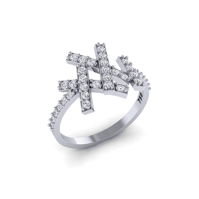 ANEL TEMPO - DIAMANTES EM OURO BRANCO 18K