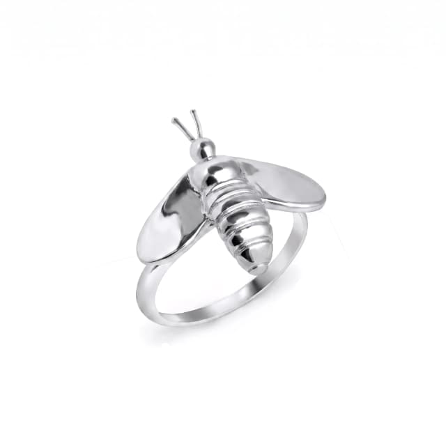 Anel Queen Bee em Ouro Branco 18K sem Diamantes