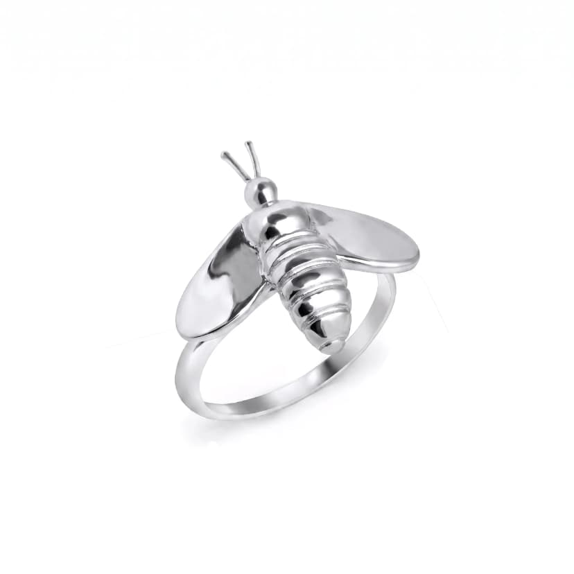 Anel Queen Bee em Ouro Branco 18K sem Diamantes