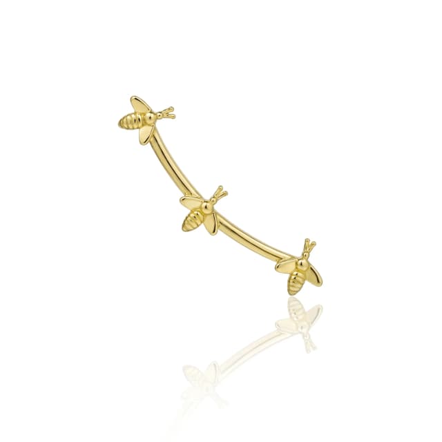 Ear Cuff Queen 3 Bee em Ouro 18K sem Diamantes