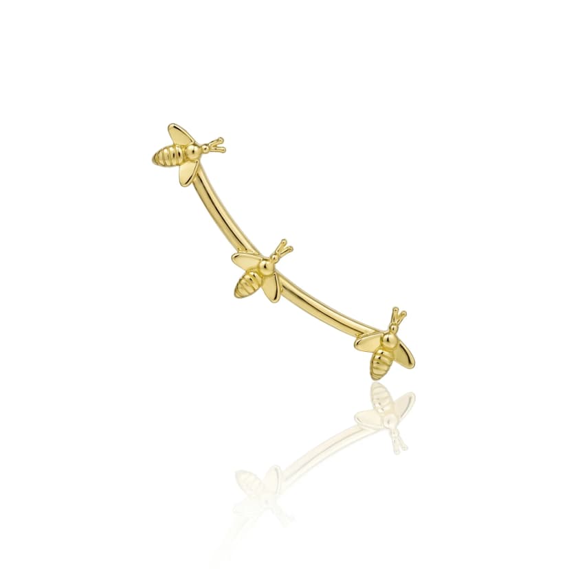 Ear Cuff Queen 3 Bee em Ouro 18K sem Diamantes