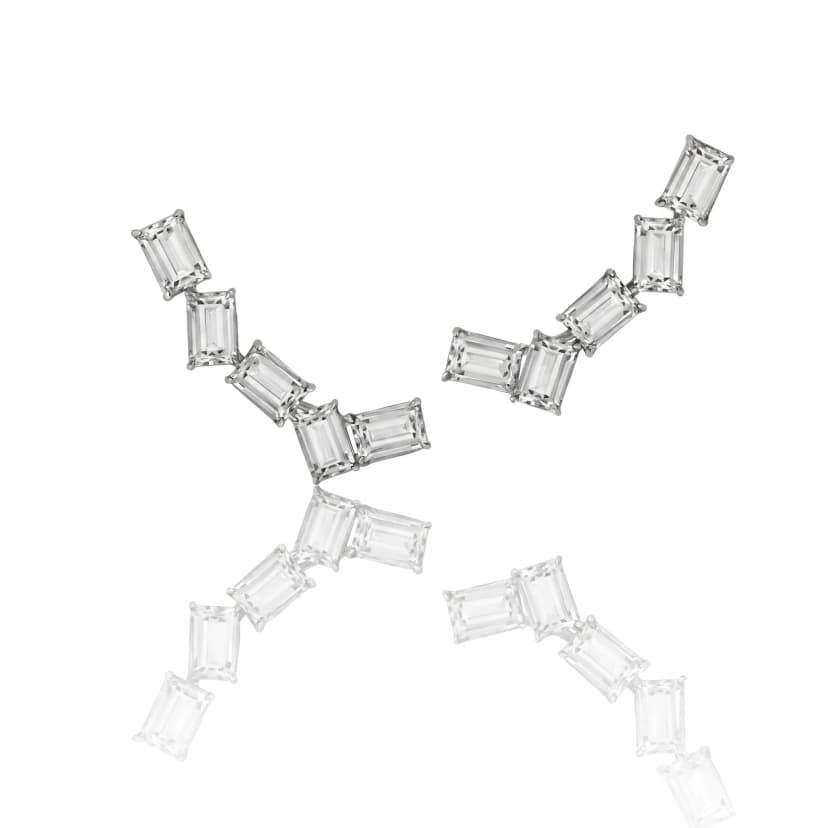 Ear Cuff Sensazione de Cristal em Ouro Branco 18K