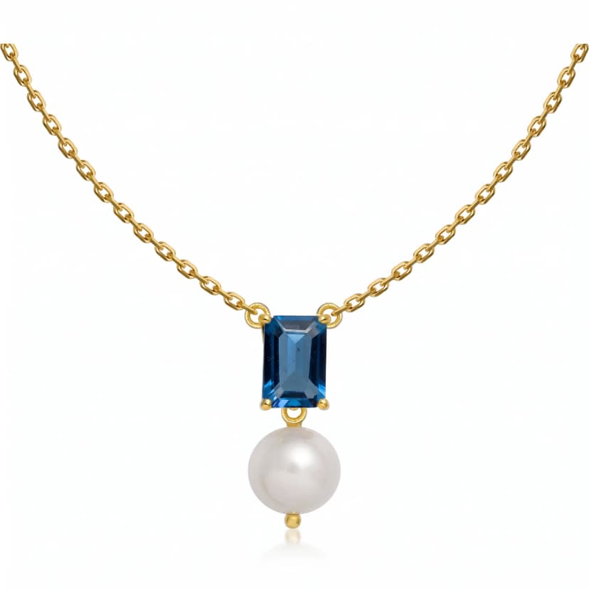 Choker Affetto de Topázio London e Pérola em Ouro Amarelo 18K