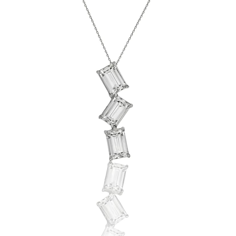 Pingente Sensazione de Cristal em Ouro Branco 18K