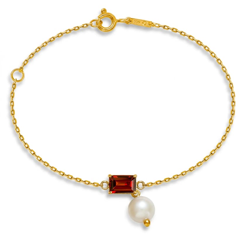 Pulseira Bambina em Granada em Ouro Amarelo 18K