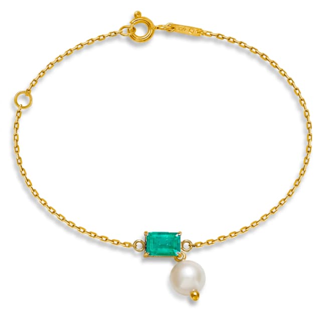 Pulseira Bambina Esmeralda em Ouro Amarelo 18K