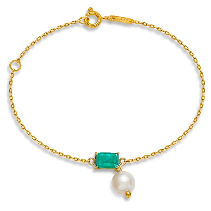 Pulseira Bambina Esmeralda em Ouro Amarelo 18K