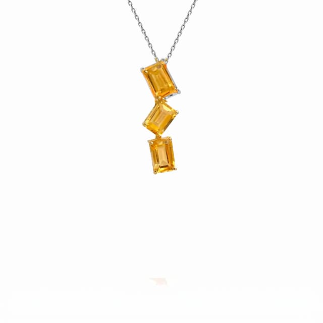 Pingente Sensazione de Citrino em Ouro Branco 18K