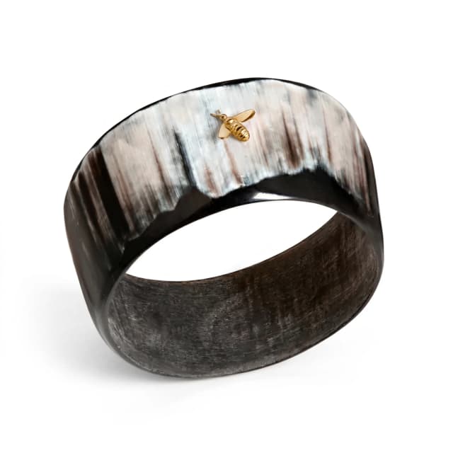 Bracelete Bee em Chifre e Ouro Amarelo 18K
