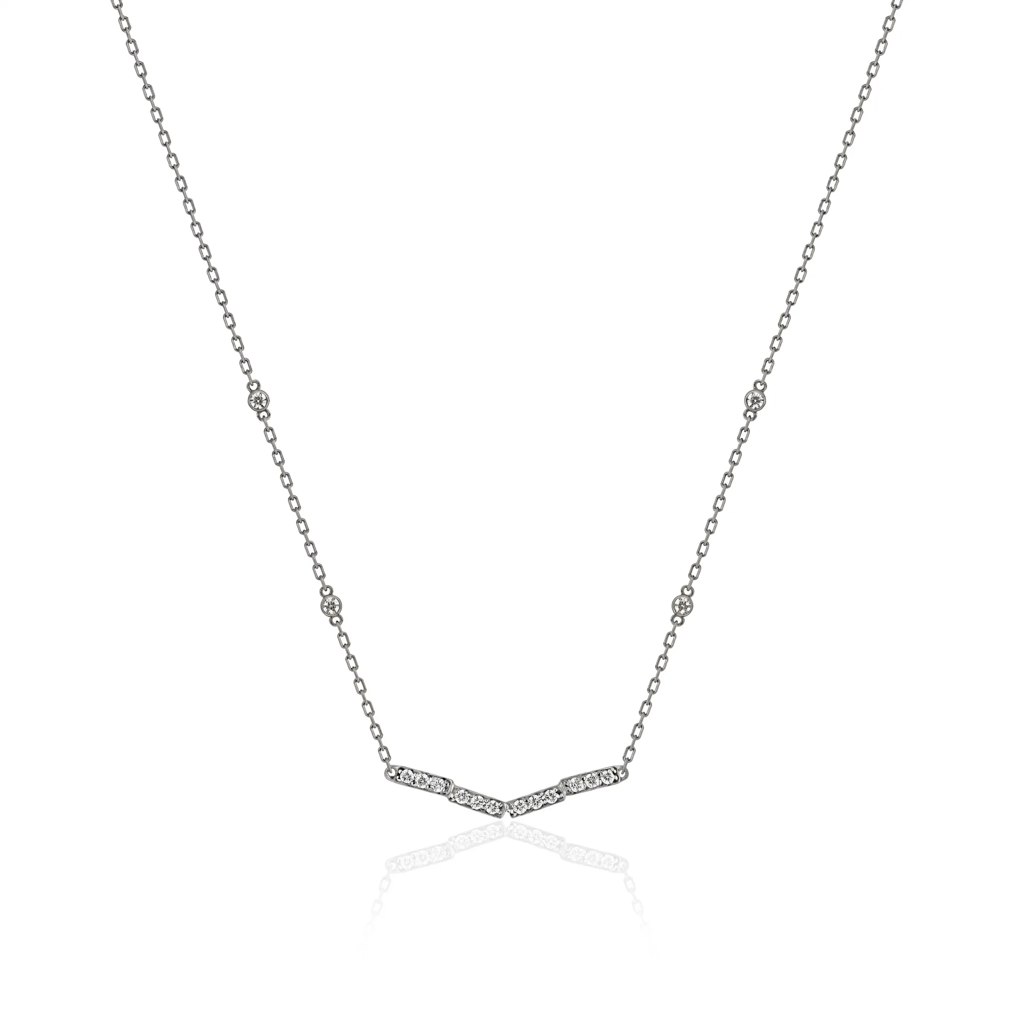 Colar Espaço - Diamantes e Ouro Branco