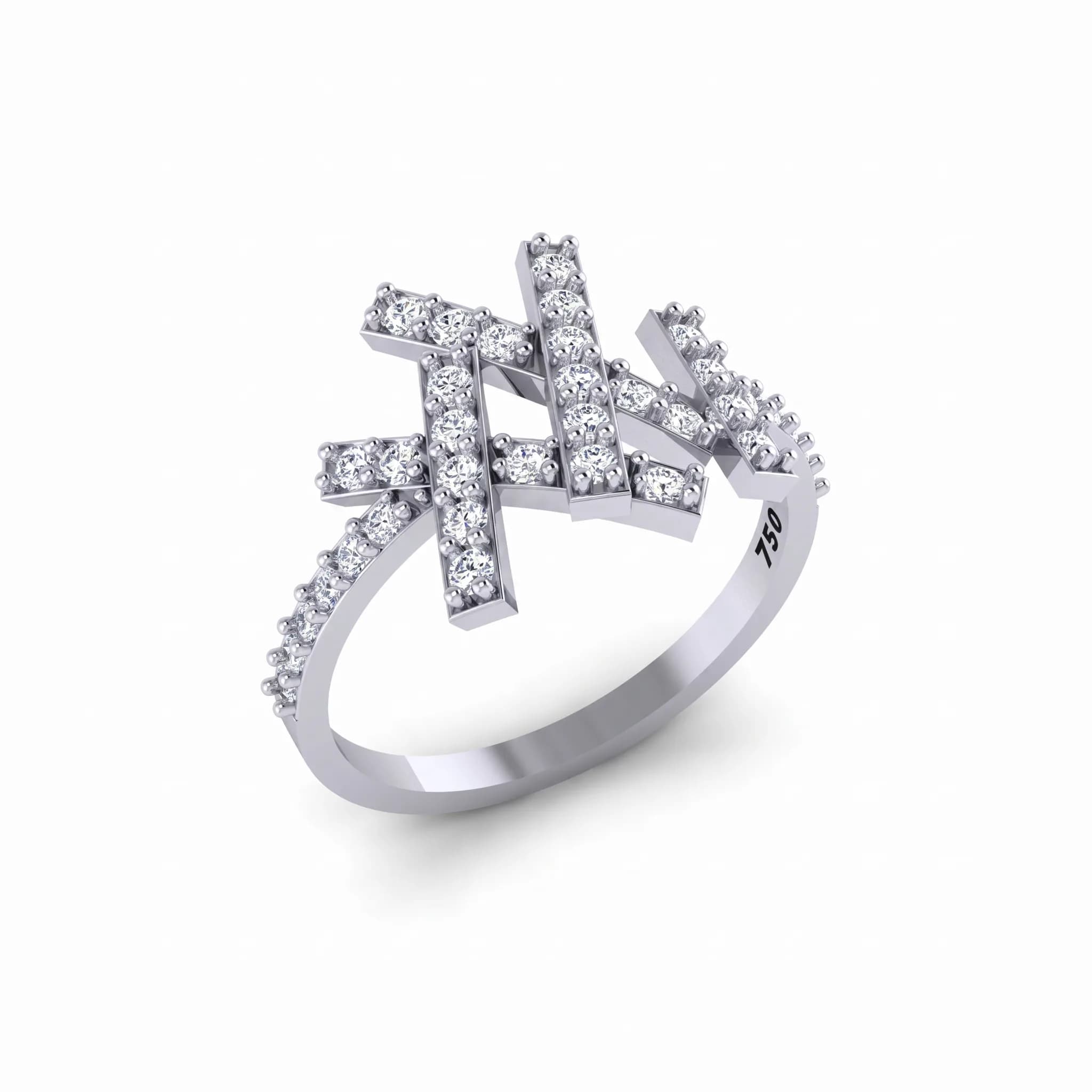 Anel Tempo - Diamantes em Ouro Branco 18K