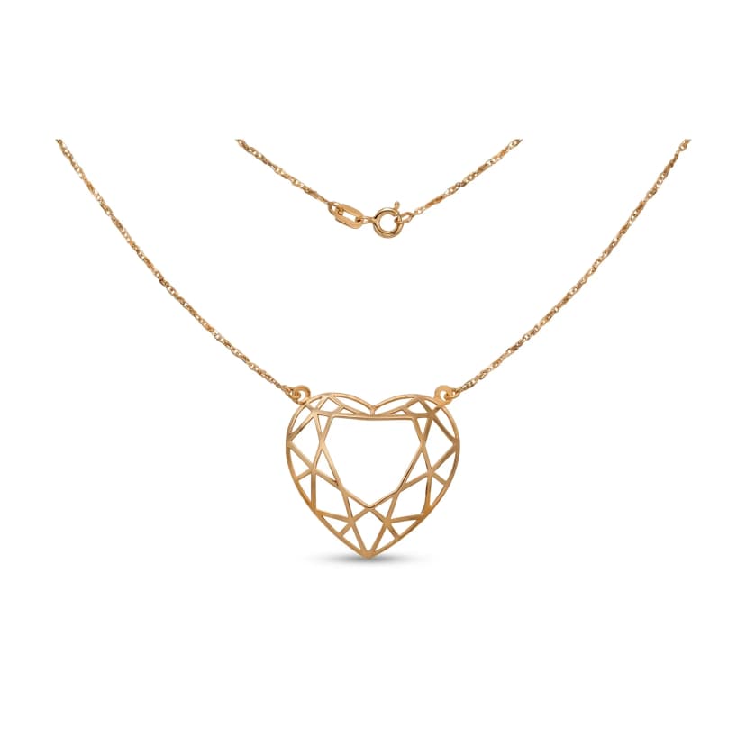 Colar Heart Ouro Rosa