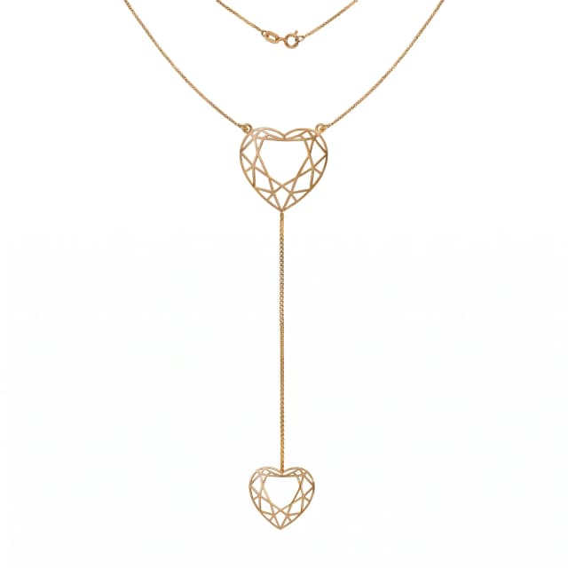 Gravatinha Heart Ouro Rosa