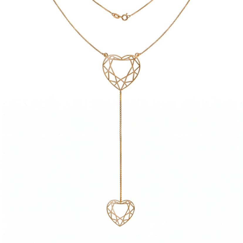 Gravatinha Heart Ouro Rosa