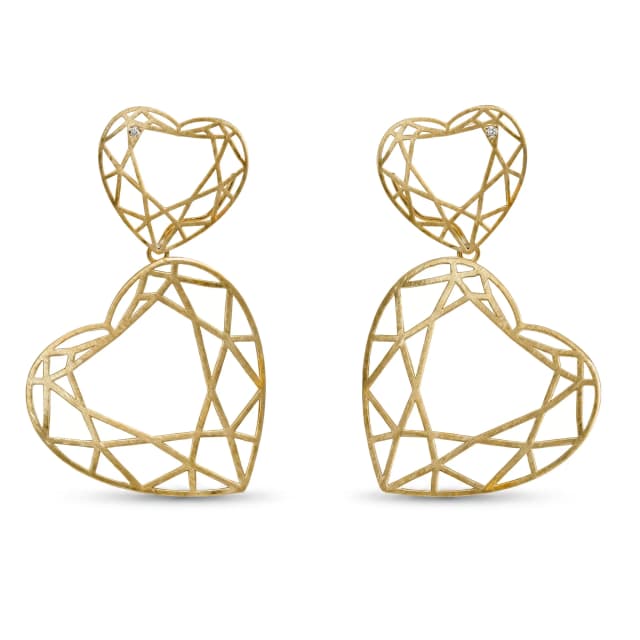 Brinco Heart Ouro Amarelo