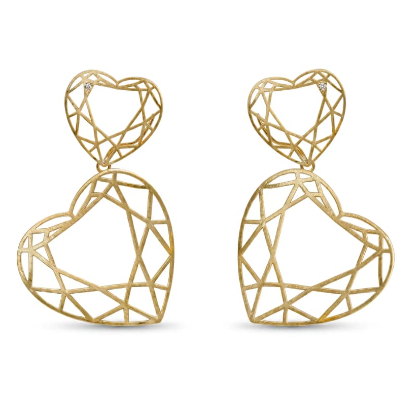 Brinco Heart Ouro Amarelo