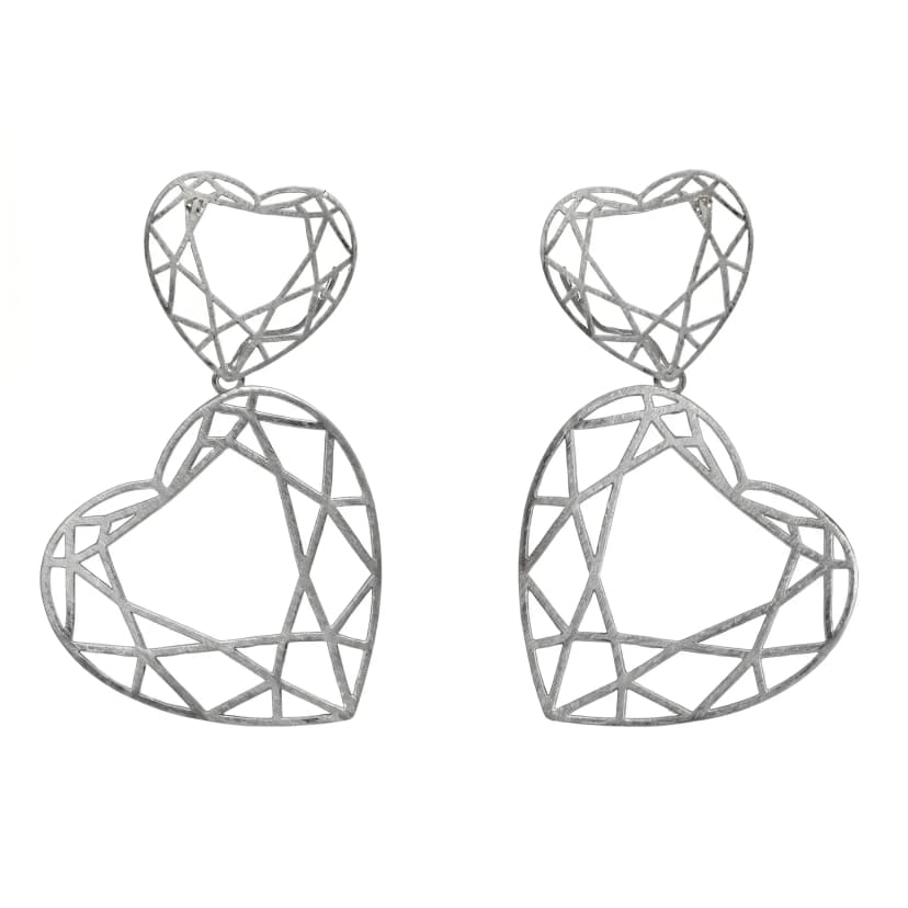 Brinco Heart Ouro Branco