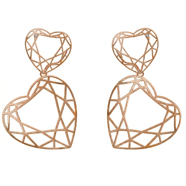 Brinco Heart Ouro Rosa