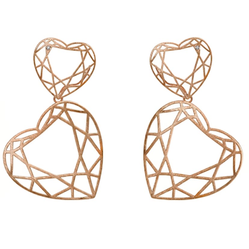 Brinco Heart Ouro Rosa