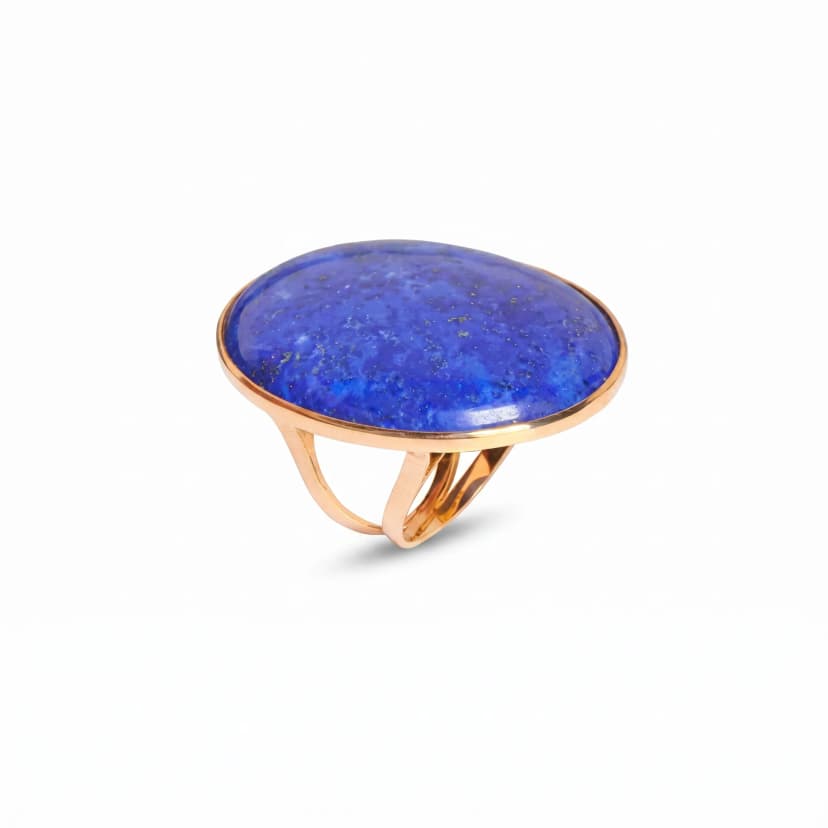 Anel Oval Lapis Lazuli