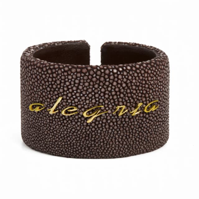 Bracelete Alegria em Galuchat e Ouro Amarelo 18K